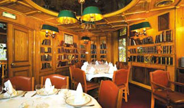 Interior of Dab Auberge in Paris - Reputated restaurant for seafood platters
