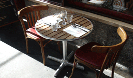 A table outside in the sun or one inside to admire the interior of this typical charming bistro close to Bastille & Le Marais
